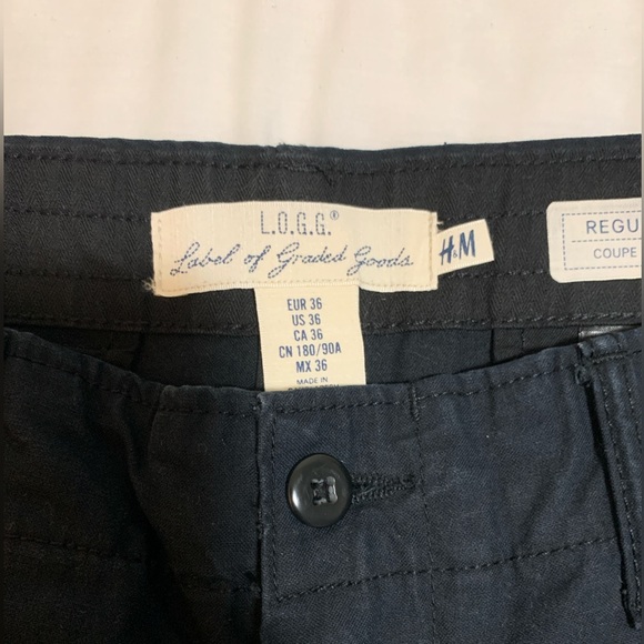 H&M Dark Navy/Black Cargo Pants Size 36 - Picture 3 of 3